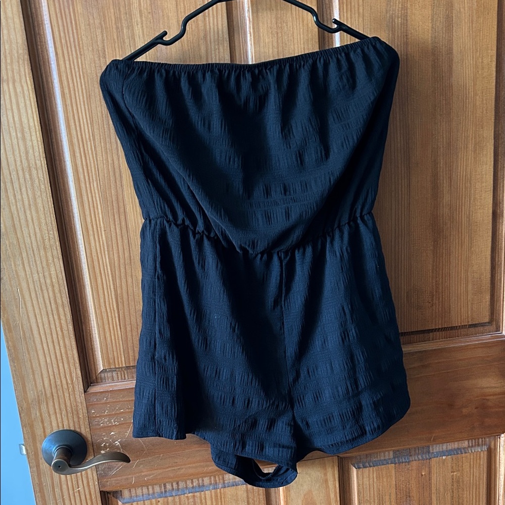 Black One Piece Romper Swim Cover